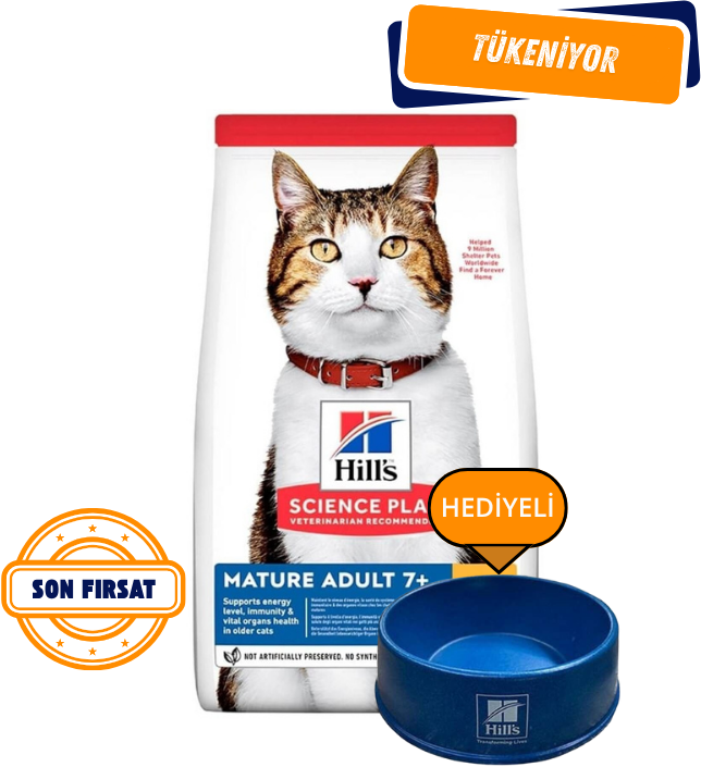 Hill's SCIENCE PLAN 7+ Tavuklu Yaşlı Kedi Maması 3kg