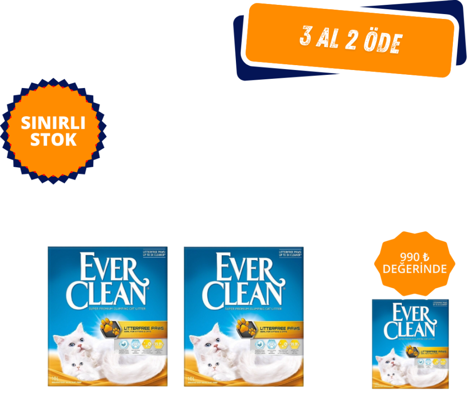 Ever Clean Litterfree Paws Patilere Yapışmayan Topaklanan Kedi Kumu 10lt
