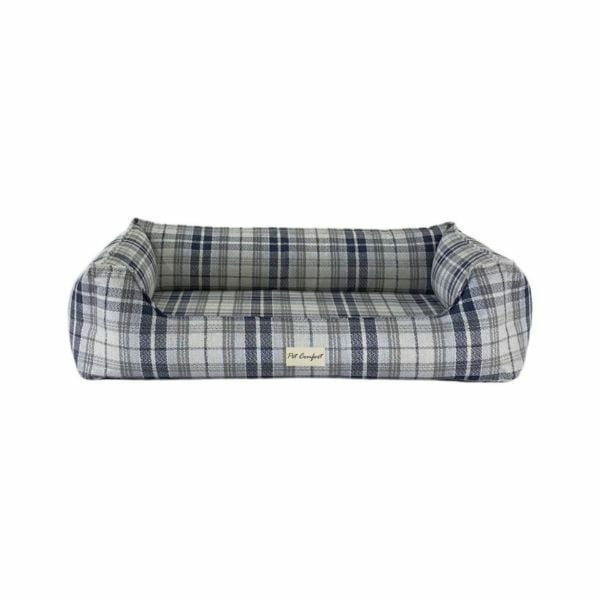 Pet Comfort Delta Varius Lacivert Kareli Köpek Yatağı