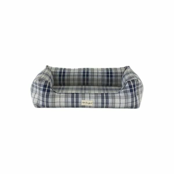 Pet Comfort Delta Varius Lacivert Kareli Köpek Yatağı