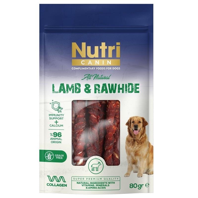NUTRI CANIN KUZU ETLİ SARILI KEMİK 80 GR