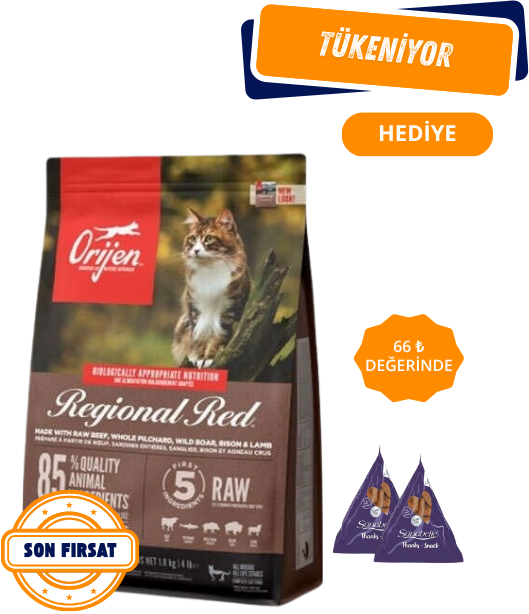 Orijen Regional Red Kırmızı Etli Tahılsız Kedi Maması 1,8 Kg