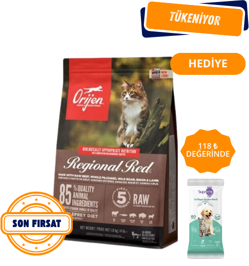 Orijen Regional Red Kırmızı Etli Tahılsız Kedi Maması 1,8 Kg