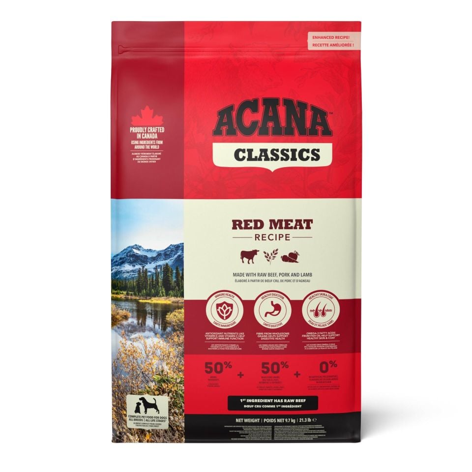 Acana Classics Red Meat Sığır ve Kuzu Etli Düşük Tahıllı Yetişkin Köpek Maması 9,7 Kg