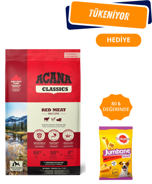 Acana Classics Red Meat Sığır ve Kuzu Etli Düşük Tahıllı Yetişkin Köpek Maması 9,7 Kg