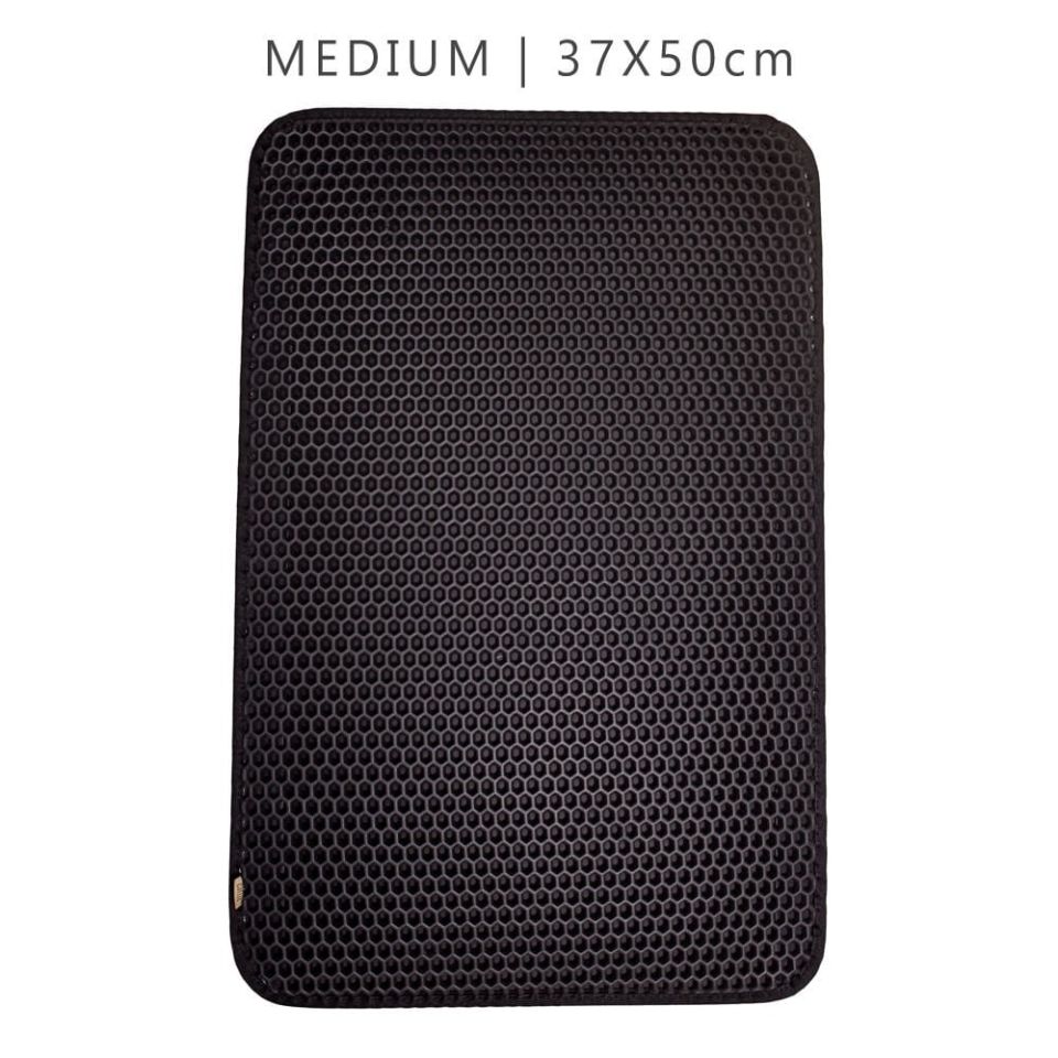 CATTİE ALTIGEN MODEL KUM TOPLAYICI FONKSİYONEL KEDİ PASPASI SİYAH 37X50CM