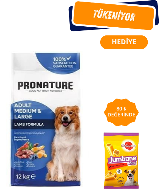 Pronature Daily Kuzu Etli ve Pirinçli Yetişkin Köpek Maması 12 Kg