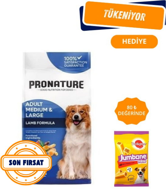 Pronature Daily Kuzu Etli ve Pirinçli Yetişkin Köpek Maması 12 Kg
