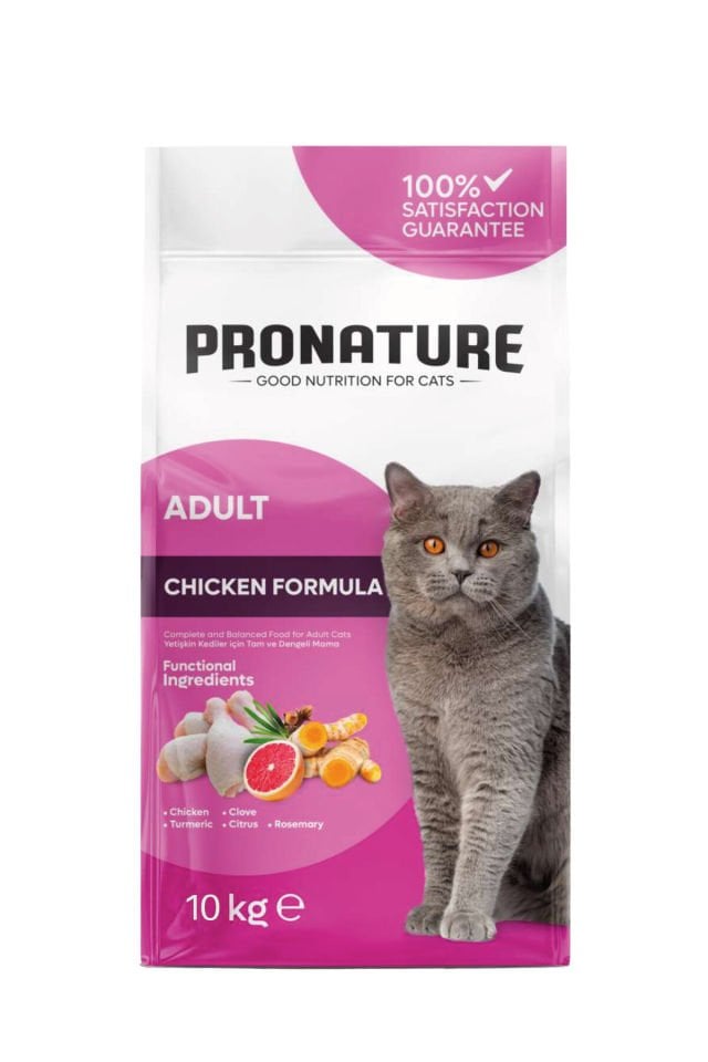 Pronature Tavuklu ve Pirinçli Yetişkin Kedi Maması 10 Kg
