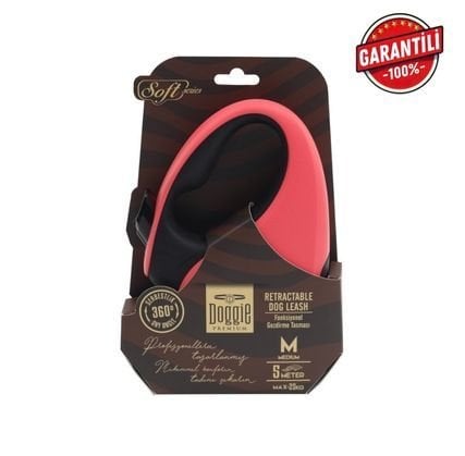 DOGGİE OTOMATİK UZATMA TASMASI SOFT SERİ PEMBE 25KG/5MT