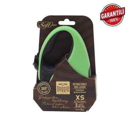 DOGGİE OTOMATİK UZATMA TASMASI SOFT SERİ YEŞİL 12KG/3MT