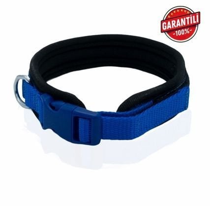 DOGGİE HAVALI DOKUMA BOYUN TASMASI ROYALMAVİ 1,5X30-40CM