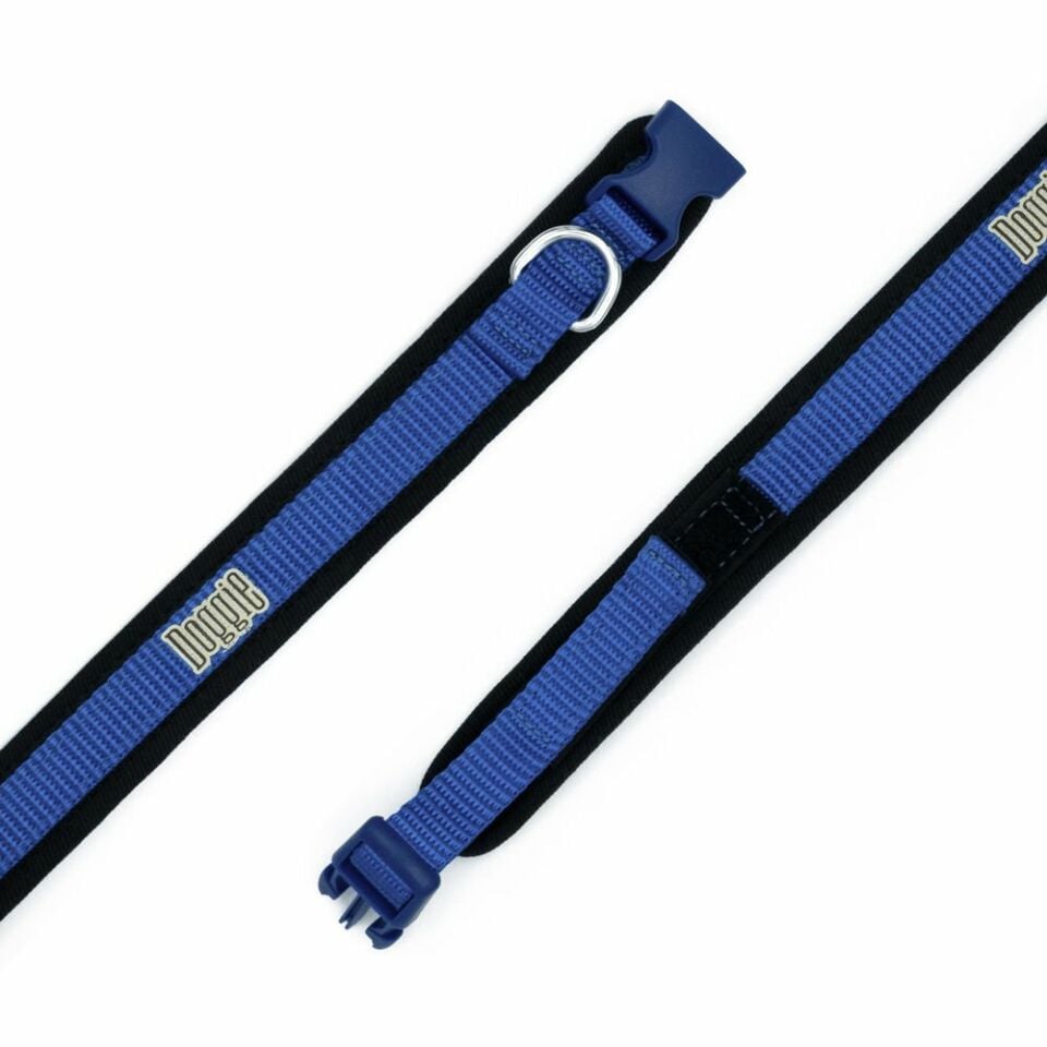 DOGGİE HAVALI DOKUMA BOYUN TASMASI ROYALMAVİ 1,5X30-40CM