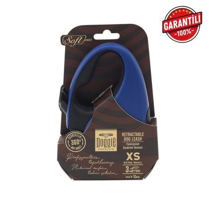 DOGGİE OTOMATİK UZATMA TASMASI SOFT SERİ ROYALMAVİ 12KG/3MT