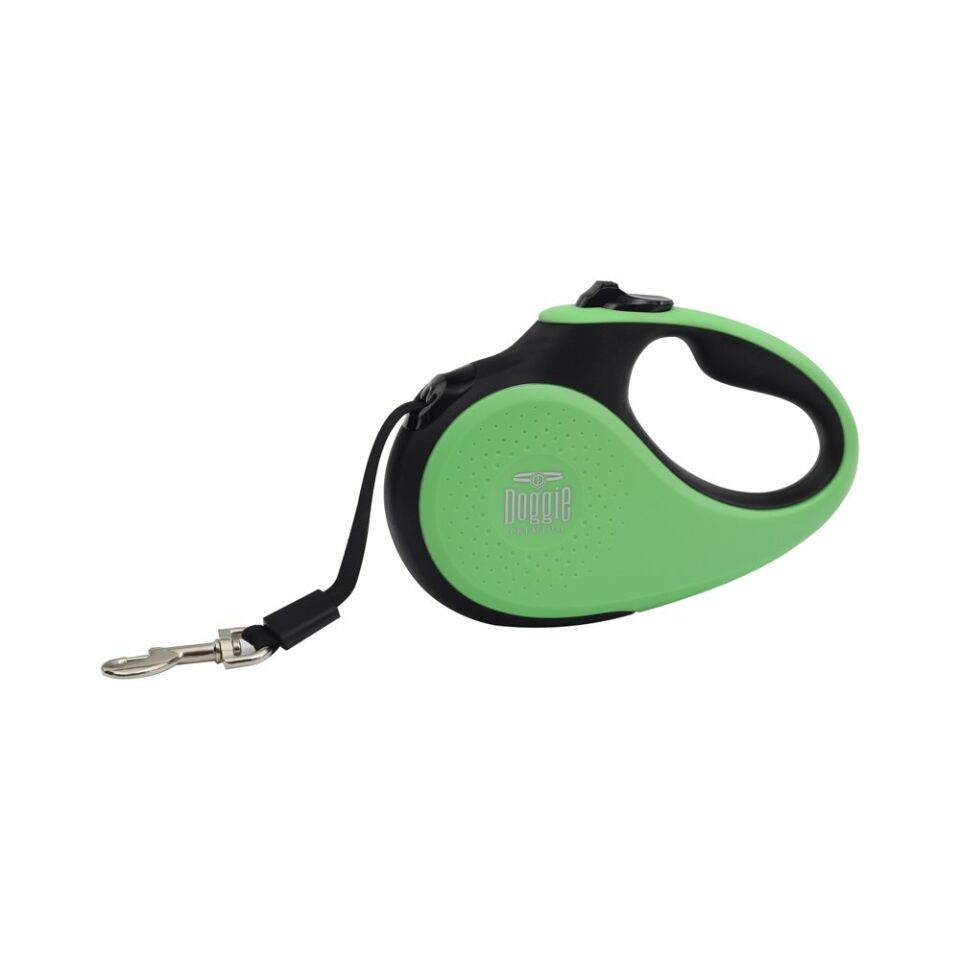 DOGGİE OTOMATİK UZATMA TASMASI SOFT SERİ YEŞİL 15KG/5MT