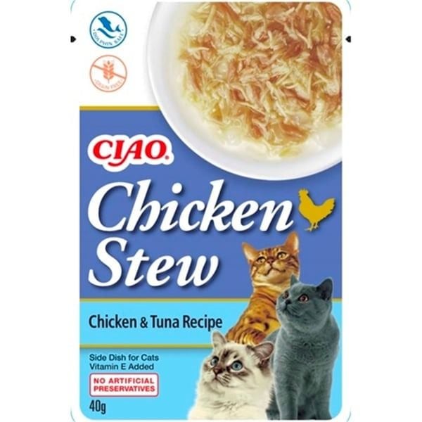 CIAO Stew Tavuk Güveç ve Ton Balıklı Tahılsız Kedi Konservesi 40gr