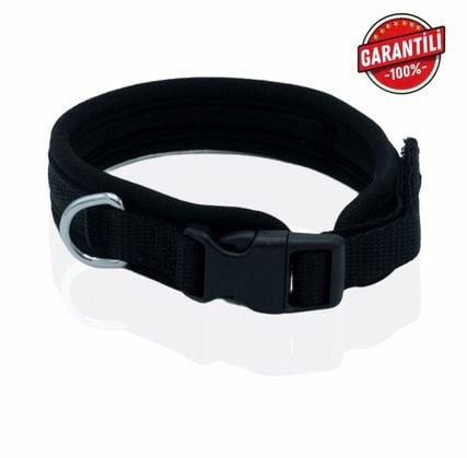 DOGGİE HAVALI DOKUMA BOYUN TASMASI SİYAH 1,5X30-40CM