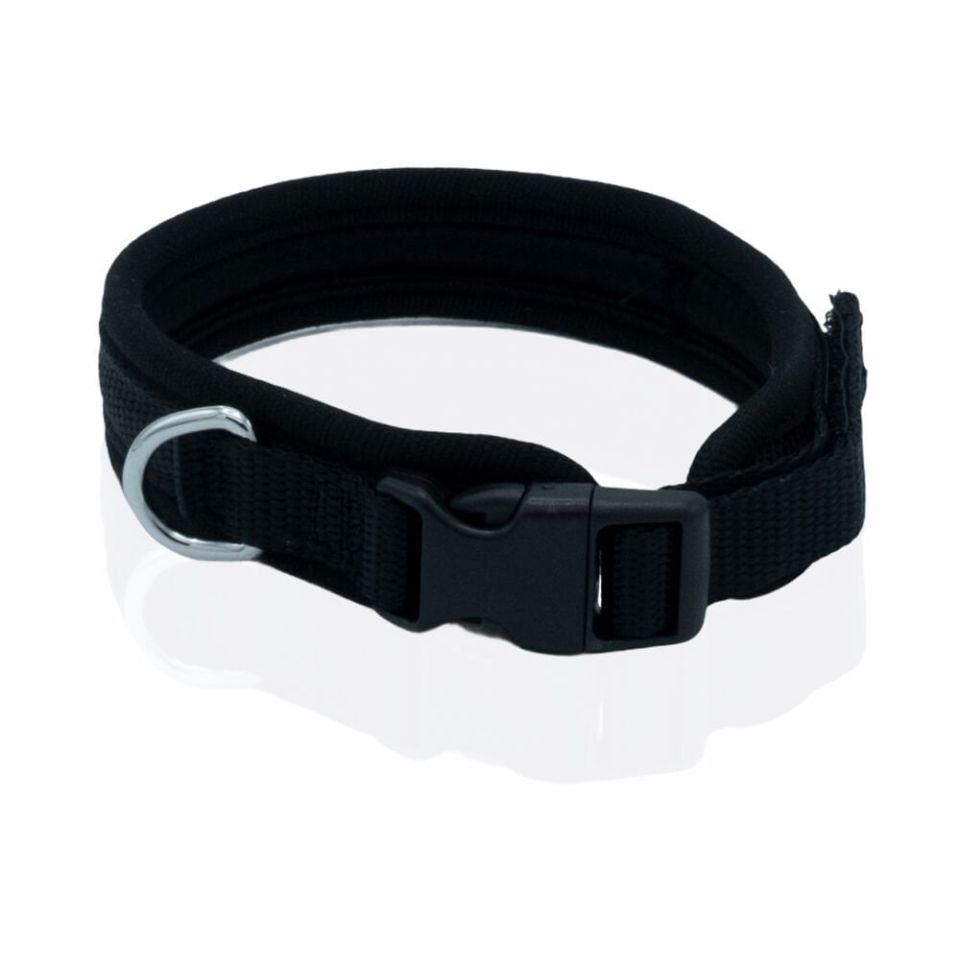DOGGİE HAVALI DOKUMA BOYUN TASMASI SİYAH 1,5X30-40CM