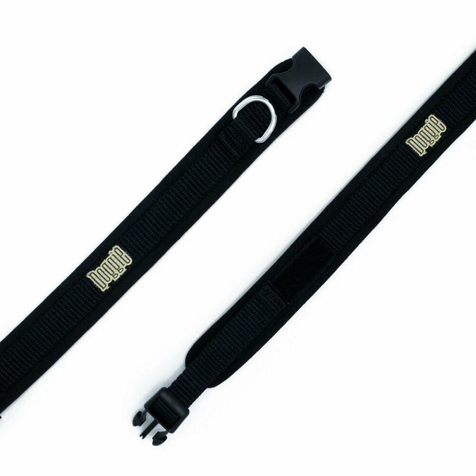 DOGGİE HAVALI DOKUMA BOYUN TASMASI SİYAH 1,5X30-40CM