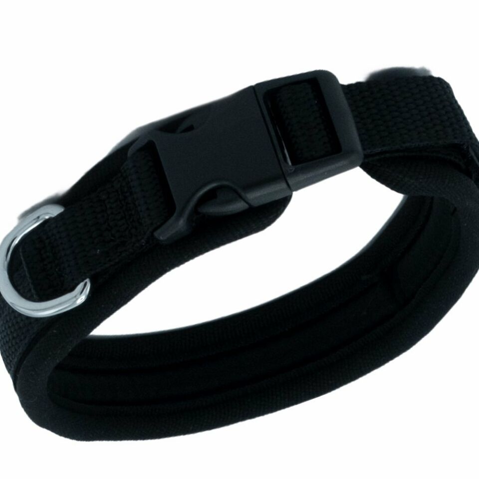 DOGGİE HAVALI DOKUMA BOYUN TASMASI SİYAH 1,5X30-40CM