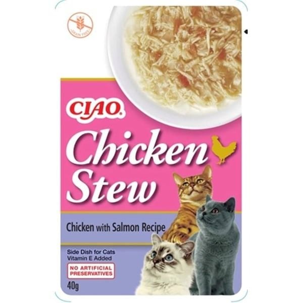 CIAO Stew Tavuk Güveç ve Somonlu Tahılsız Kedi Konservesi 40gr