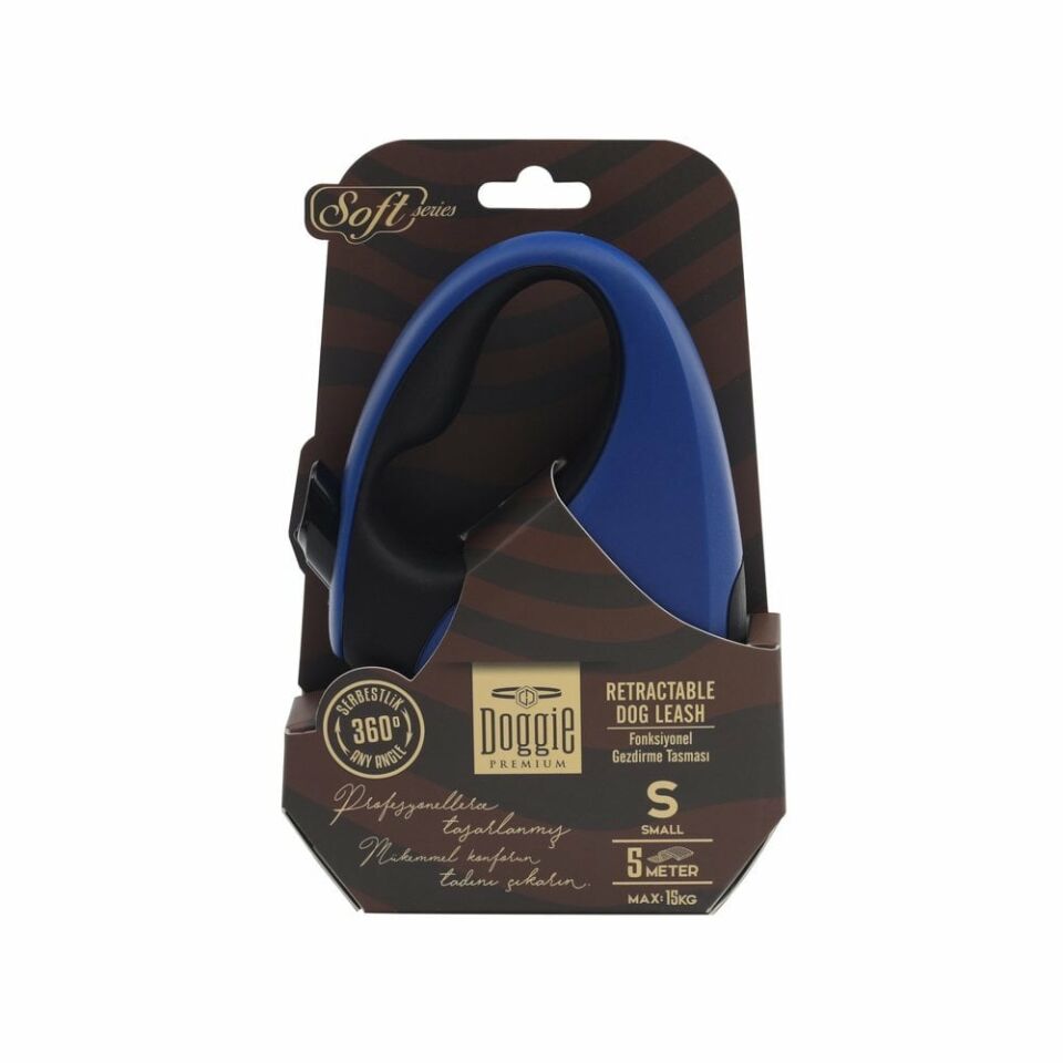 DOGGİE OTOMATİK UZATMA TASMASI SOFT SERİ ROYALMAVİ 15KG/5MT