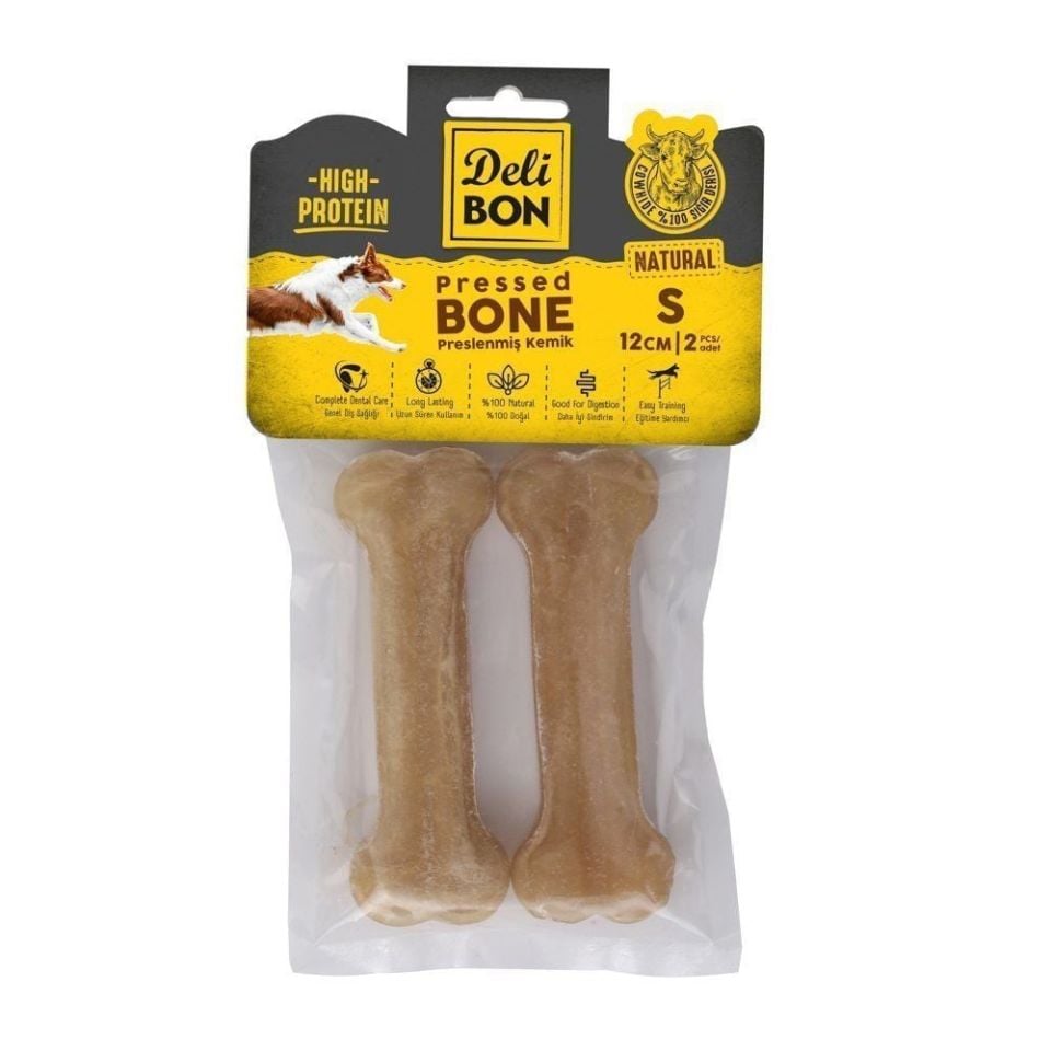 DELİBON DERİ PRES KEMİK 12CM S BOY 2Lİ PAKET NATUREL 12CMX2AD.
