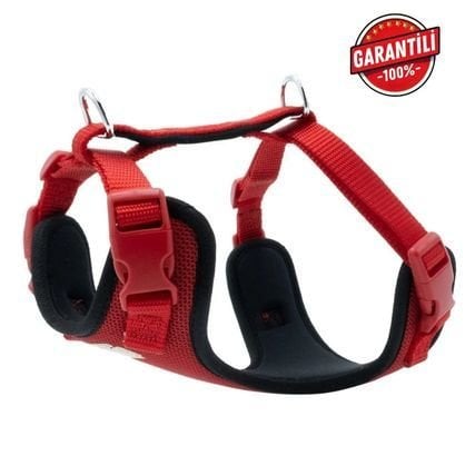 DOGGİE HAVALI DOKUMA GÖĞÜS TASMASI KIRMIZI 1,5X40-50CM