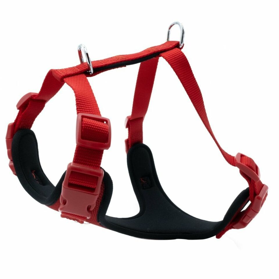 DOGGİE HAVALI DOKUMA GÖĞÜS TASMASI KIRMIZI 2X45-55CM