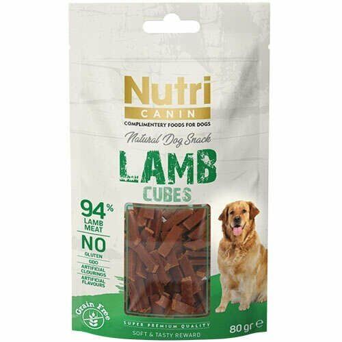 Nutri %94 Kuzu Etli Küp Tahılsız Köpek Ödülü 80 Gr