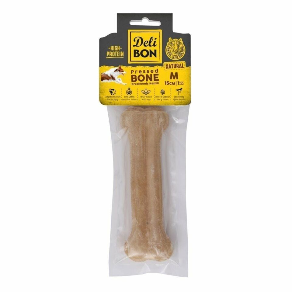 DELİBON DERİ PRES KEMİK 15CM M BOY 1Lİ PAKET NATUREL 15CMX1AD.