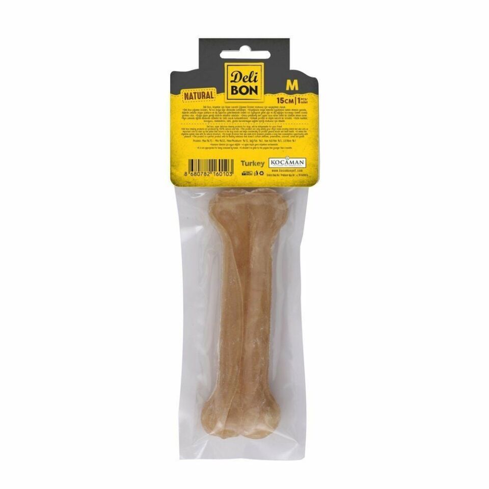 DELİBON DERİ PRES KEMİK 15CM M BOY 1Lİ PAKET NATUREL 15CMX1AD.