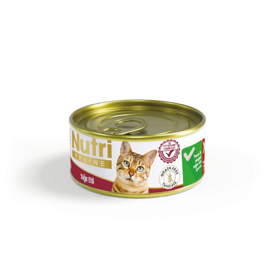 Nutri Sığır Etli Tahılsız Konserve Yaş Kedi Maması 85 Gr