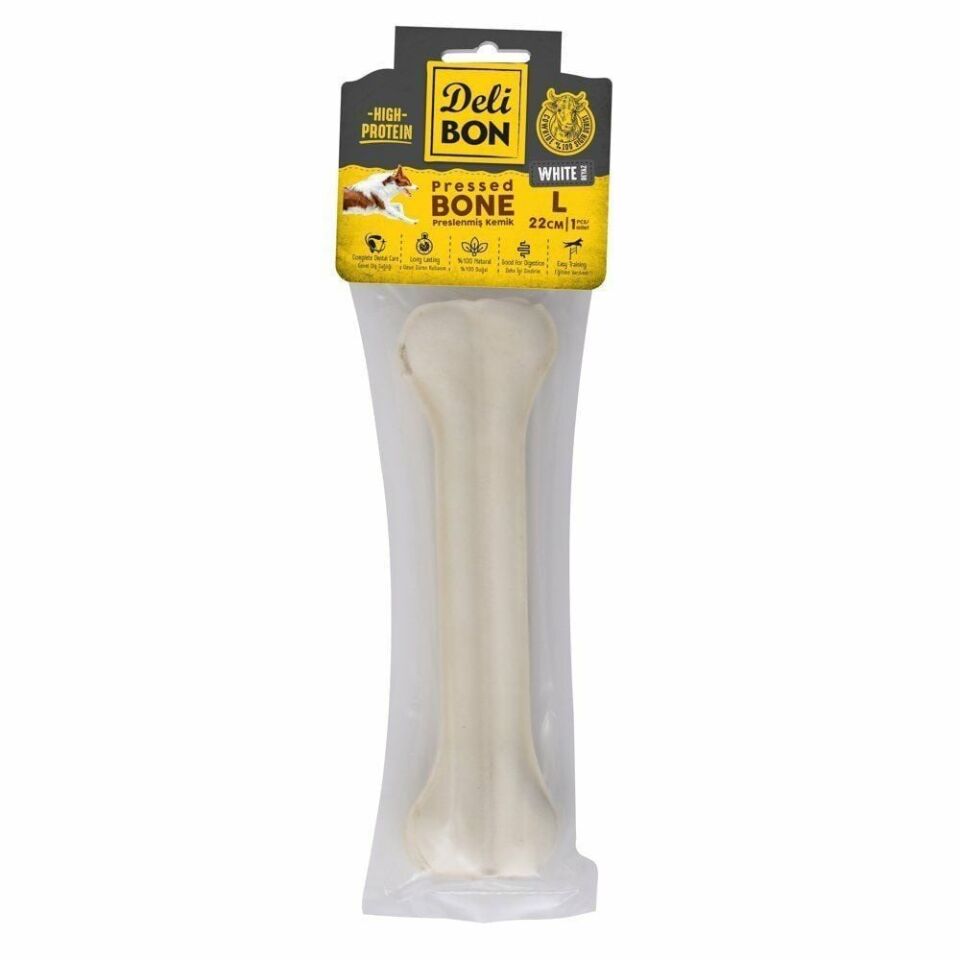 DELİBON DERİ PRES KEMİK 22CM M BOY 1Lİ PAKET BEYAZ 22CMX1AD.