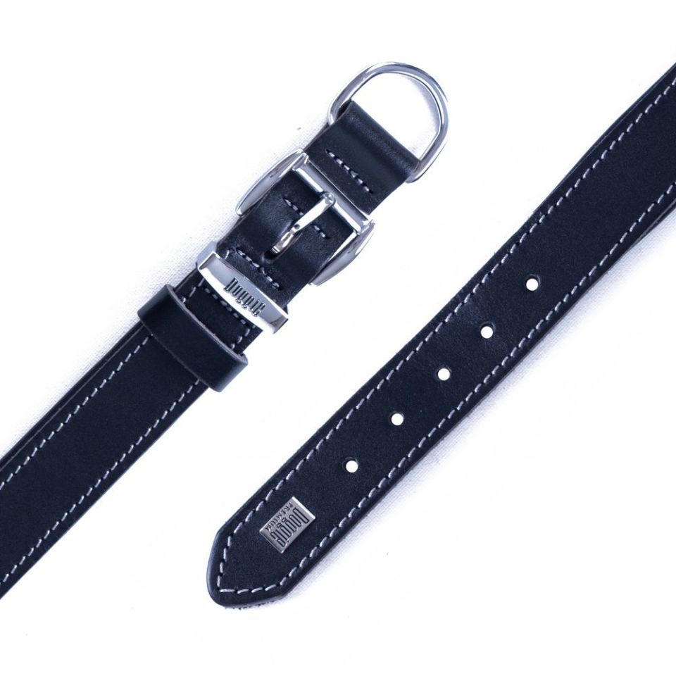DOGGİE KONFOR DERİ BOYUN TASMASI SİYAH 3X42-50CM