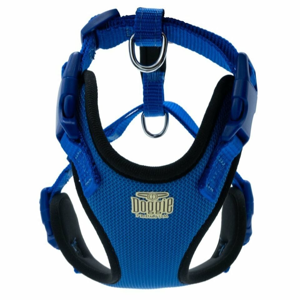 DOGGİE HAVALI DOKUMA GÖĞÜS TASMASI ROYALMAVİ 1,5X35-45CM