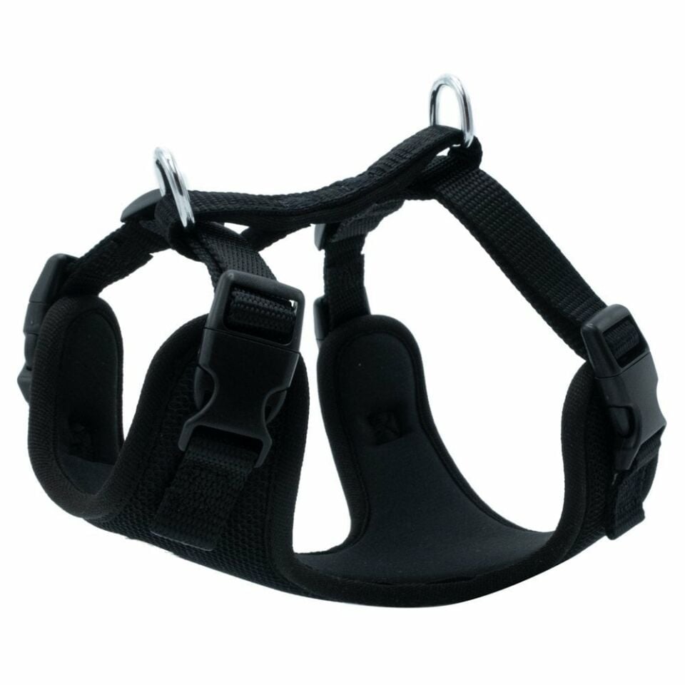 DOGGİE HAVALI DOKUMA GÖĞÜS TASMASI SİYAH 1,5X35-45CM