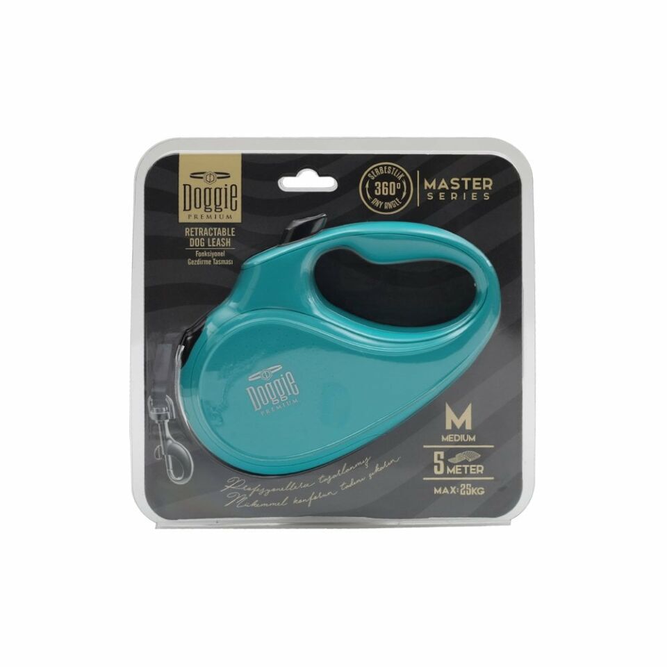 DOGGİE OTOMATİK UZATMA TASMASI MASTER SERİ MAVİ 25KG/5MT