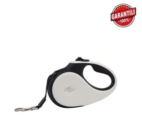 DOGGİE OTOMATİK UZATMA TASMASI SOFT SERİ BEYAZ 15KG/5MT