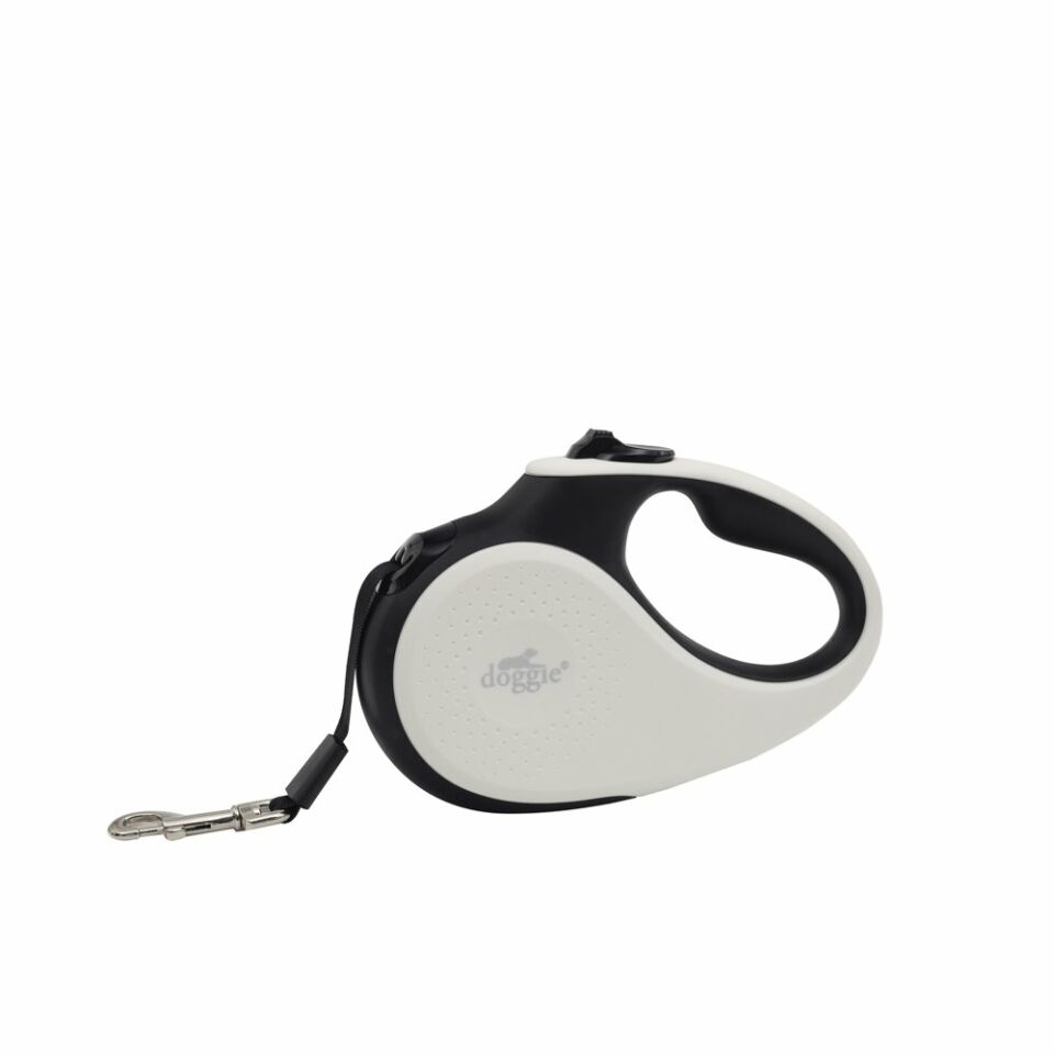 DOGGİE OTOMATİK UZATMA TASMASI SOFT SERİ BEYAZ 15KG/5MT