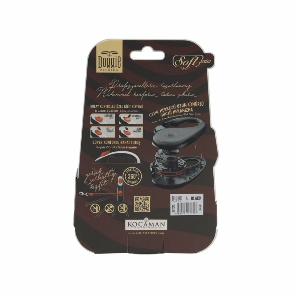 DOGGİE OTOMATİK UZATMA TASMASI SOFT SERİ BEYAZ 15KG/5MT