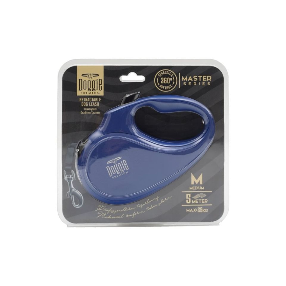 DOGGİE OTOMATİK UZATMA TASMASI MASTER SERİ ROYALMAVİ 25KG/5MT