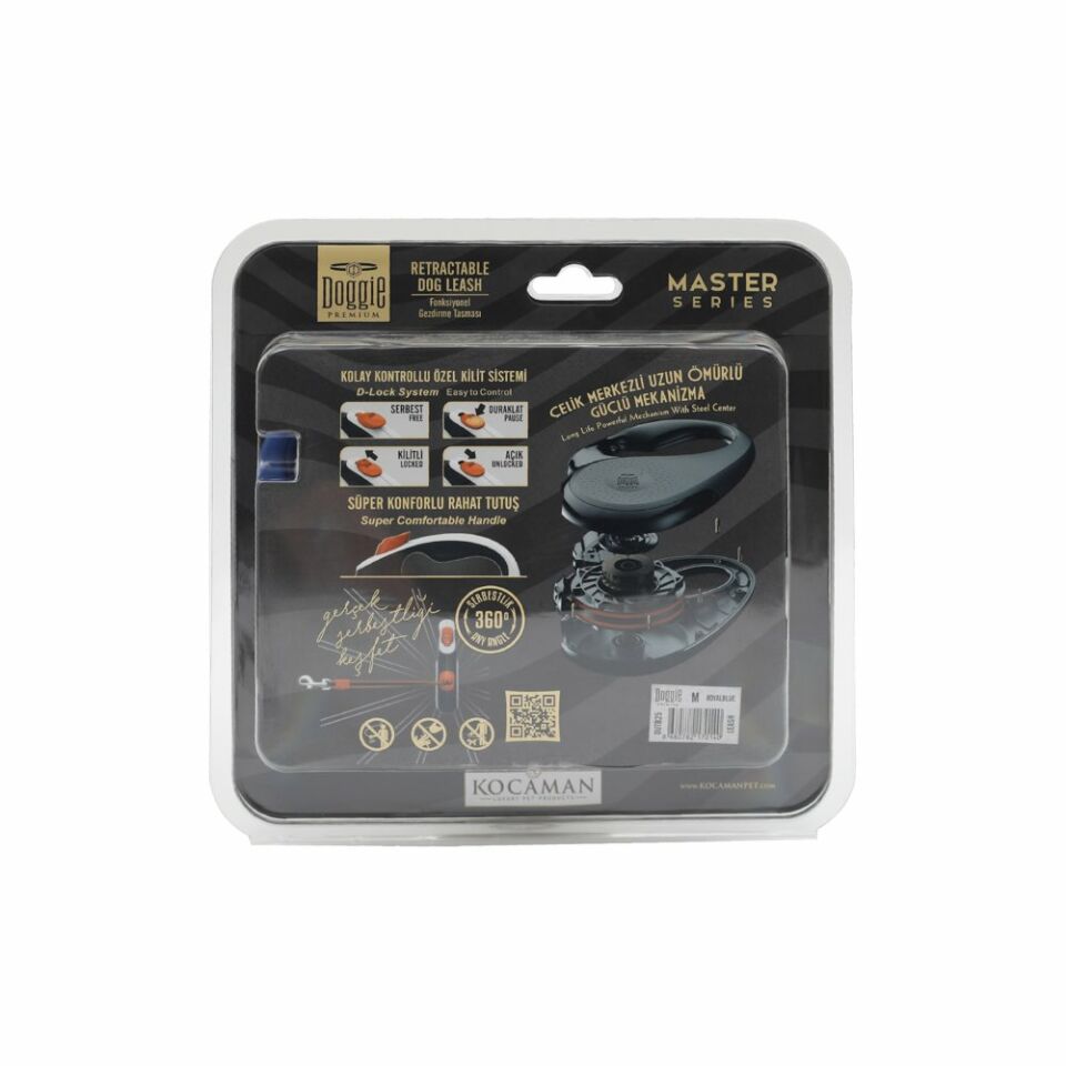 DOGGİE OTOMATİK UZATMA TASMASI MASTER SERİ ROYALMAVİ 25KG/5MT