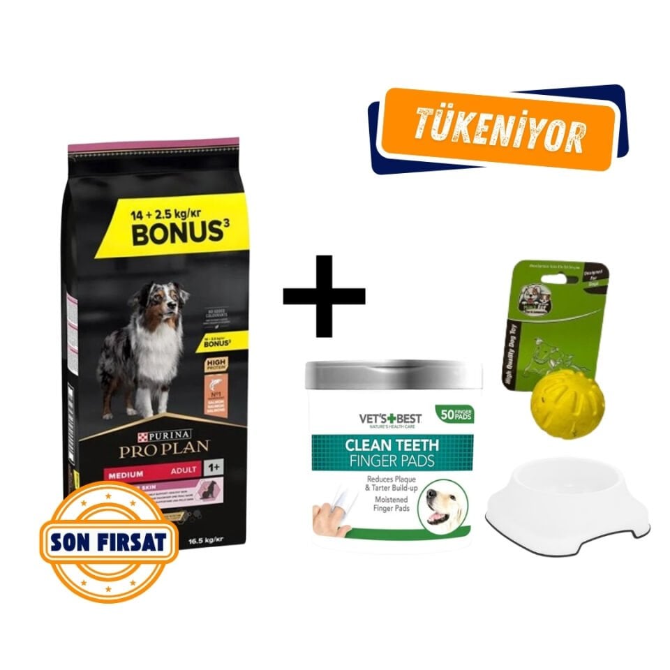 Pro Plan Medium Sensitive Skin Somonlu Orta Irk Yetişkin Köpek Maması 16,5 Kg