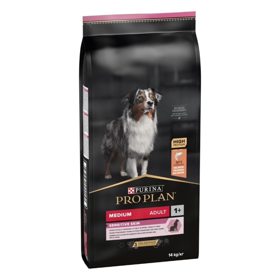 Pro Plan Medium Sensitive Skin Somonlu Orta Irk Yetişkin Köpek Maması 14 Kg