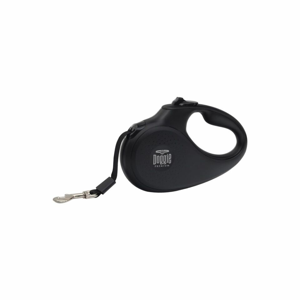 DOGGİE OTOMATİK UZATMA TASMASI MASTER SERİ SİYAH 15KG/5MT