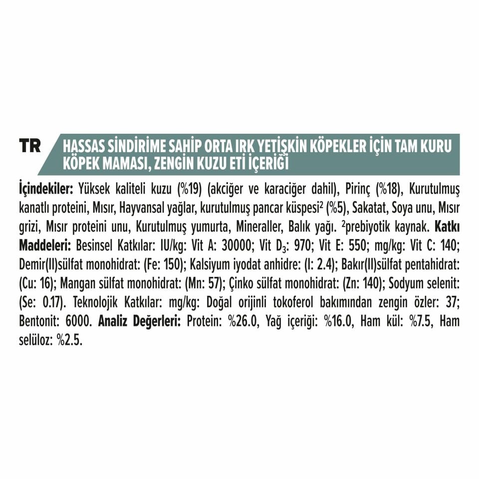 Pro Plan Medium Kuzu Etli ve Pirinçli Orta Irk Yetişkin Köpek Maması 14 Kg
