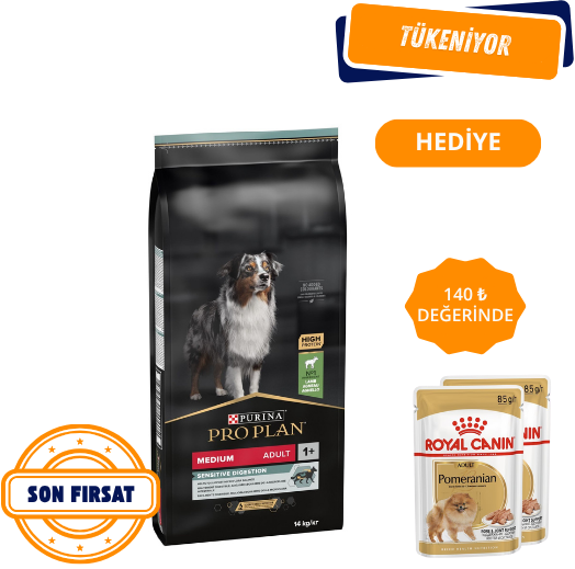 Pro Plan Medium Kuzu Etli ve Pirinçli Orta Irk Yetişkin Köpek Maması 14 Kg