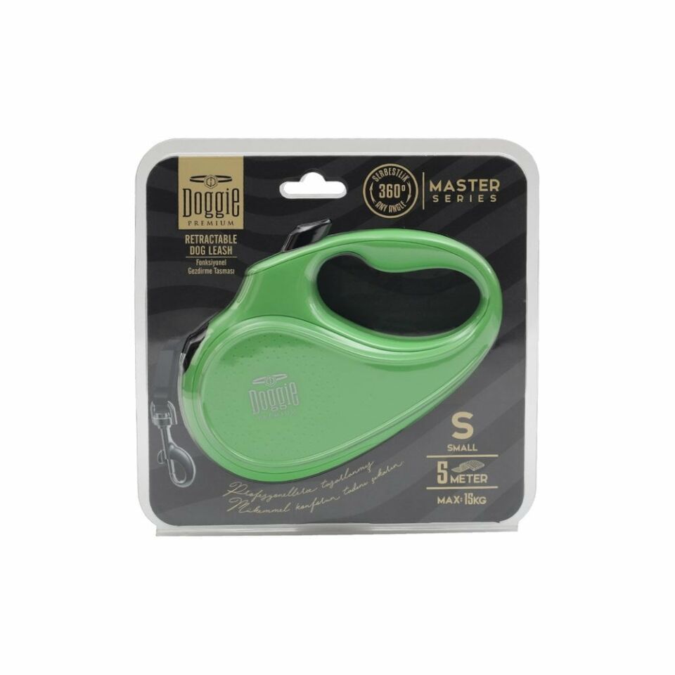 DOGGİE OTOMATİK UZATMA TASMASI MASTER SERİ YEŞİL 15KG/5MT