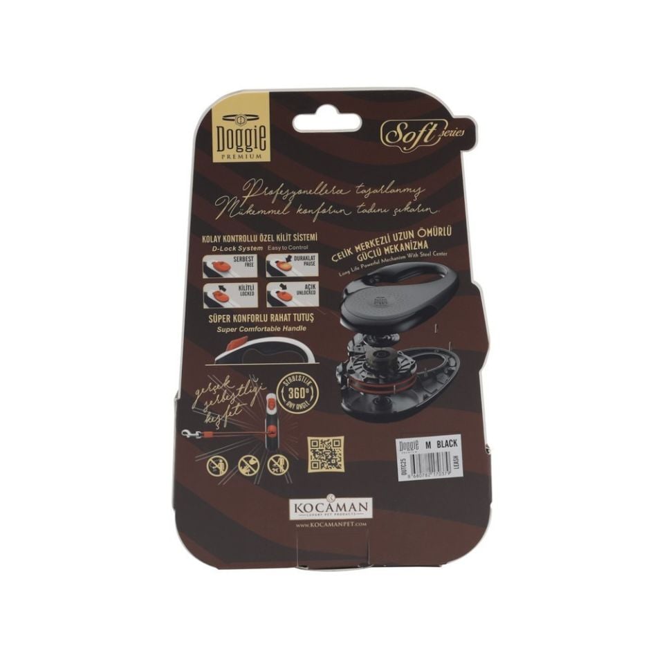 DOGGİE OTOMATİK UZATMA TASMASI SOFT SERİ BEYAZ 25KG/5MT